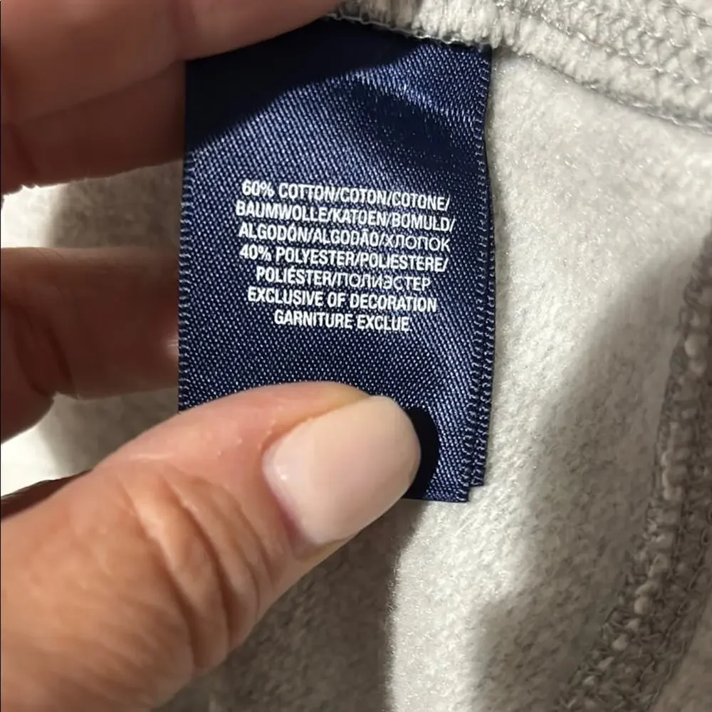 Ralph Lauren S 7 Gray Peplum sweatshirt jacket hook/eye closure euc worn once